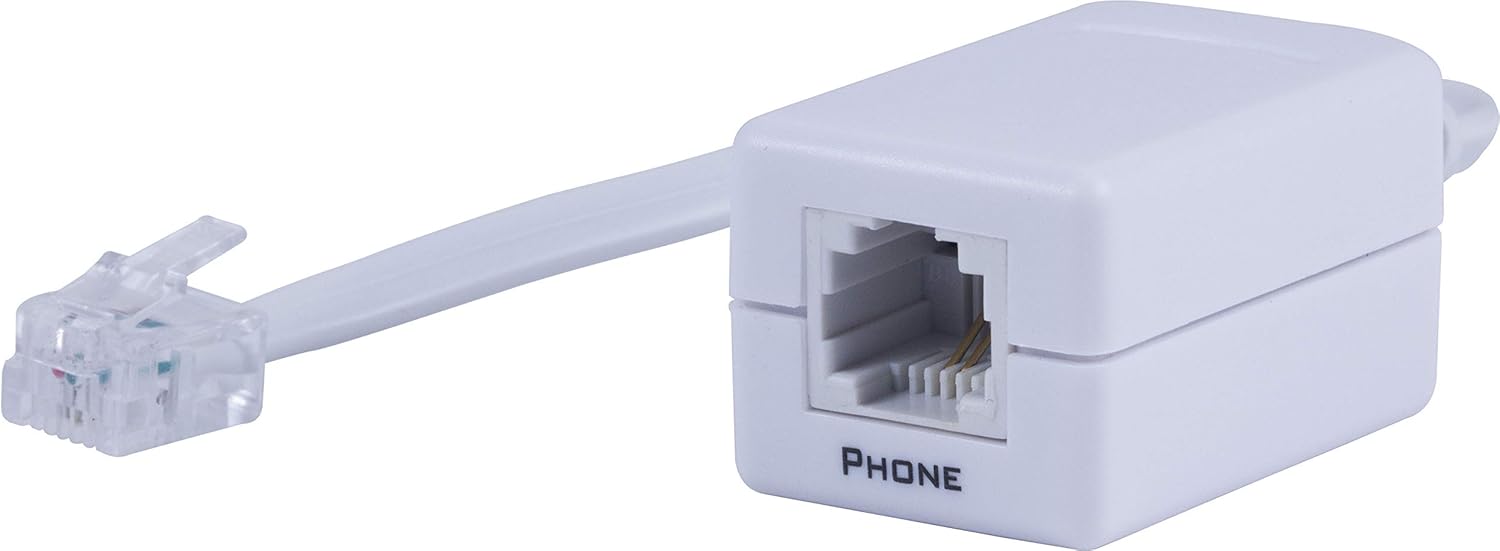 Power Gear Phone Line Dsl Filter, One Device, Male to Female, 1 Line Noise Filter, for Answering Machines, Telephones or Fax Machine, White, 76246 : Telephone Accessories : Electronics