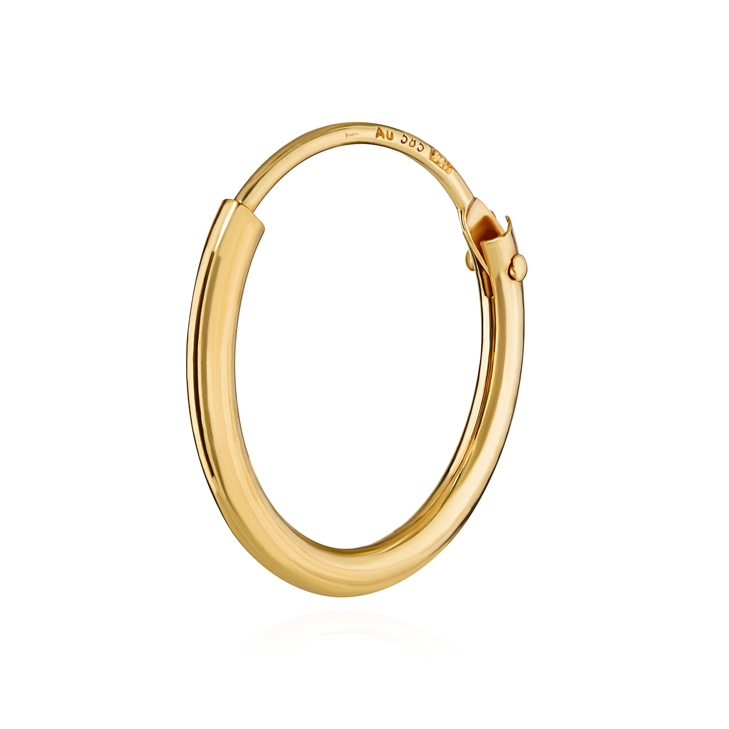 NKlaus gold alloy genuine GOLD single men's creole earring earrings 13mm 1751