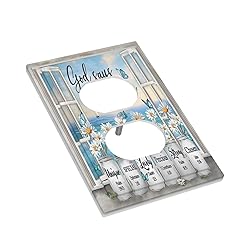 White Daisy Flowers in Vase 1 Gang Duplex Outlet