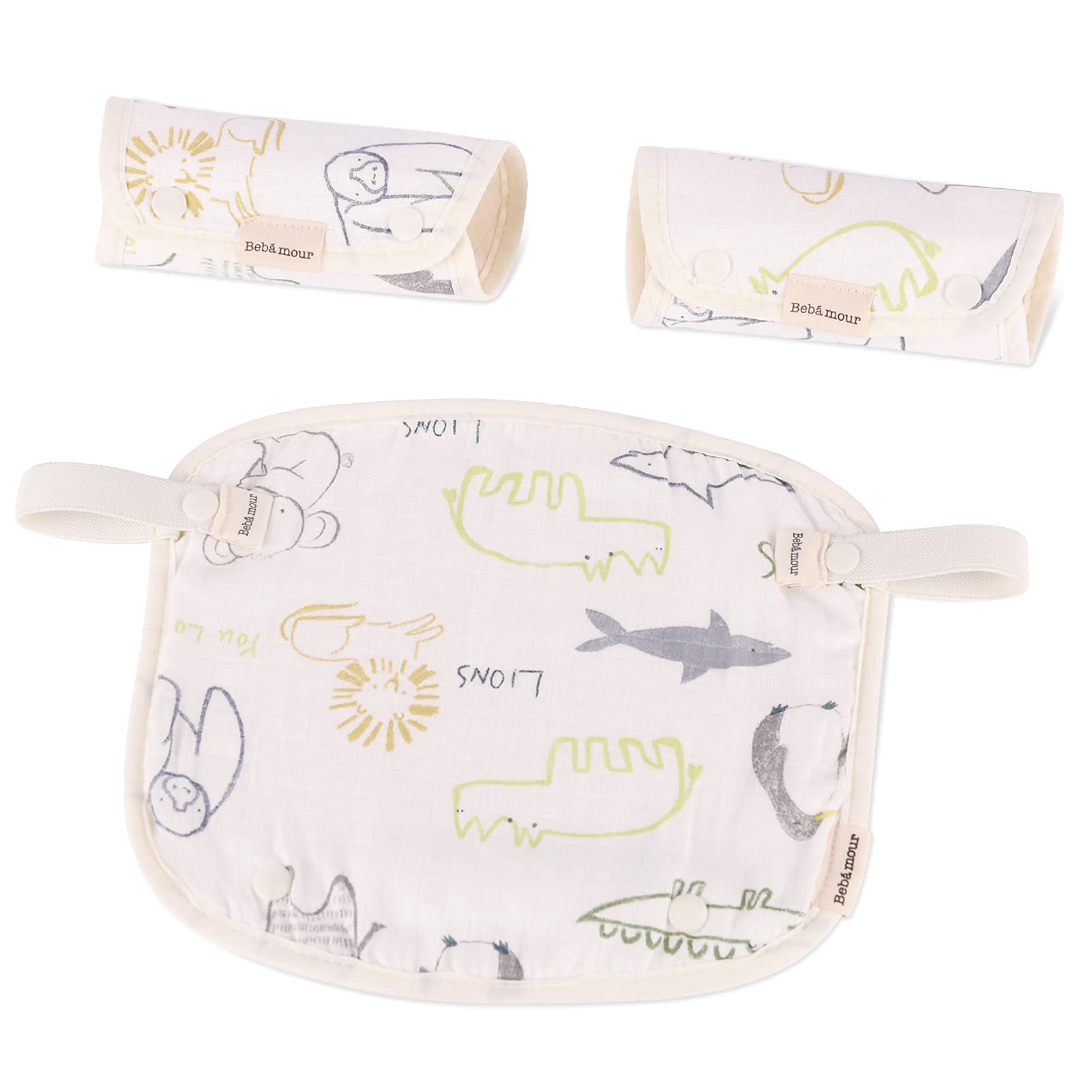 Bebear Sucking Pads for Baby Carrier Teething Pads Drool Bibs Cotton Baby Carrier Bibs 3PC Fits All Brands Baby Carrier