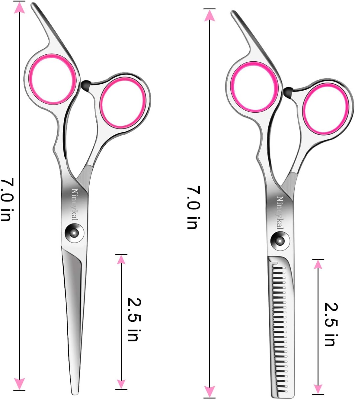 10 Pcs Hair Cutting Scissors/Shears Kit,Professional Haircut Scissor Set 6CR 660C Stainless Steel with Hair Razor Comb, Cape, Hairpin and Leather Bag for Women, Men, Kids, Pets: Home Improvement