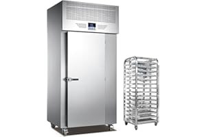 Kolice Commercial Heavy Duty 15 Trays Blast Chiller with Trolley Cart, Shock Freezing Blast Freezer, Chest Freezer, Restaurant Freezer Cabinets -Lowest Temperature -40°F(-40°C)