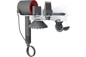 Lifewit Hair Dryer Holder Wall Mounted, Metal Blow Tool Organizer with Accessories Storage for Bathroom and Salon, Hair Tools Organizer for Dyson Hair Dryer, White