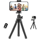 UBeesize Phone Tripod, UBeesize 12 Inch Flexible Cell Phone Tripod Stand Holder with Wireless Remote Shutter &amp; Universal Phone Mount, Compatible with Smartphone/DSLR/GoPro Camera