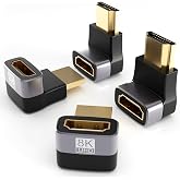 PANPEO 8K HDMI Adapter 4-Pack 90/270 for PS5 Xbox TV | 8K@60Hz 4K@120Hz HDMI adapter, 90&deg; + 270&deg; right angle, 4 pack, Gold plated, For PC/TV/PS5/Xbox/Switch, Aluminum durable