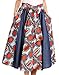 Sakkas Dayo Circle Mid Skirt with Elastic Waist Colorful Ankara African Wax Dutch