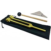 Miwayer Professional OM 136.1Hz Tuning Forks Golden for Healing, Medical, and Music - Multi-Frequency Tuning Fork Kit for Sound Therapy, Meditation, Chakra Balancing
