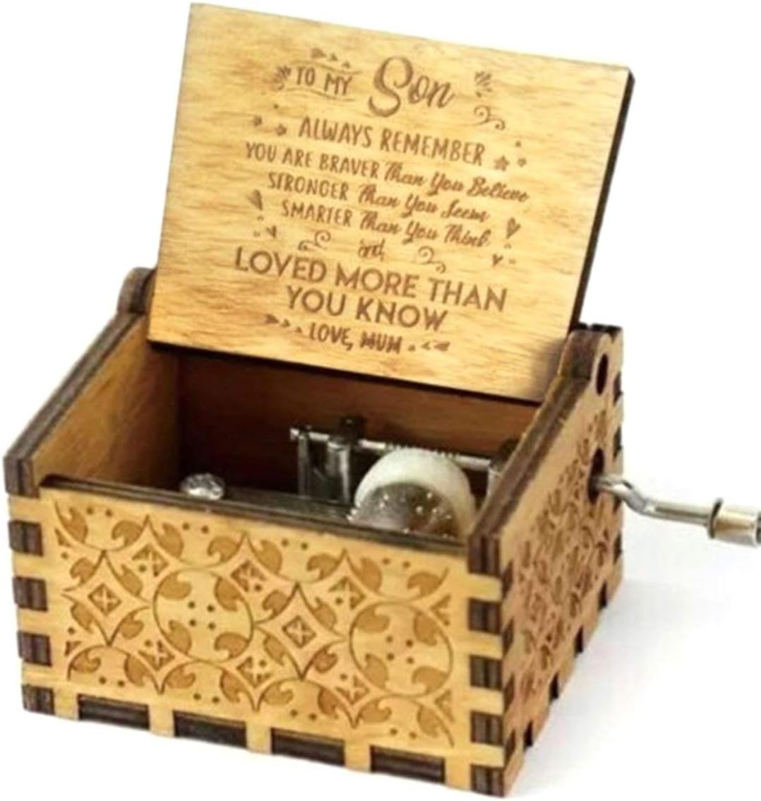 Noradtjcca Handmade Classical Music Box Hand-Operated Wooden Music Box Creative Birthday Gifts Crafts Ornaments