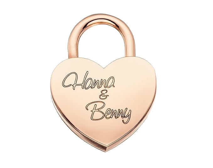 kleines rosegold Liebesschloss in Herzschloss Schloss in Herzform mit GRATIS Gravur