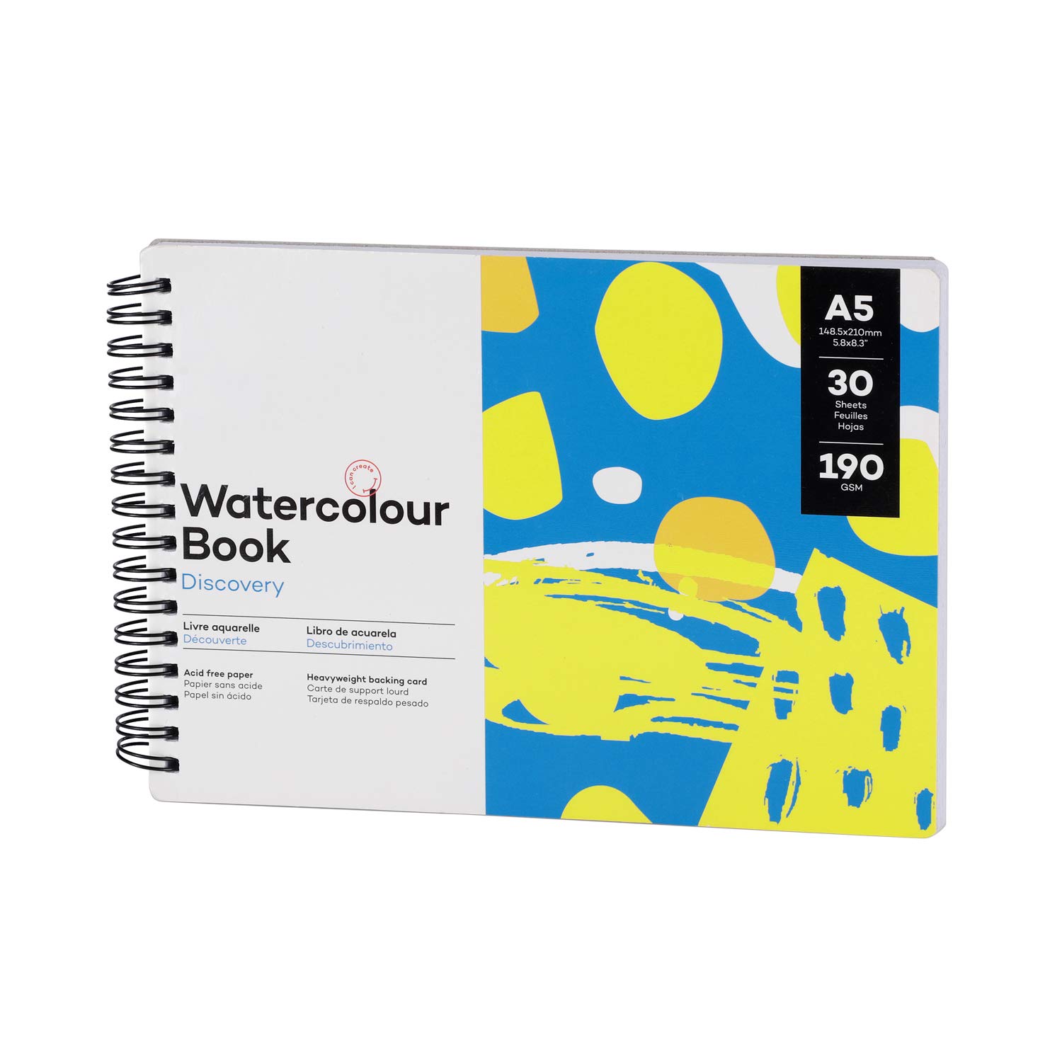 A4/A5 Watercolour Sketchbook 30 Sheets 190gsm Thick Paper Drawing Pad Removable Spiral Scrap Book for Adults Painting Drawing and Sketching Wet/Dry Mixed Media