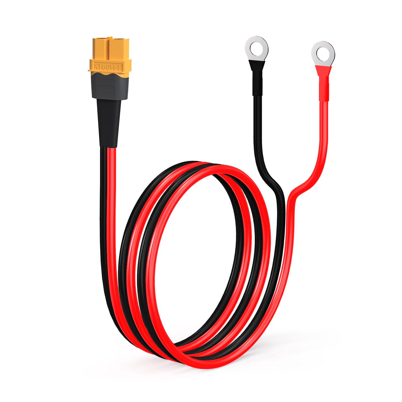Photo 1 of ELFCULB XT60 to O Ring Terminal Cable, 12AWG XT60 Female to O Ring Connector Cable with Tinned Pure Wire for RC Battery Solar Portable Power Power Station and Solar Panel(2FT)