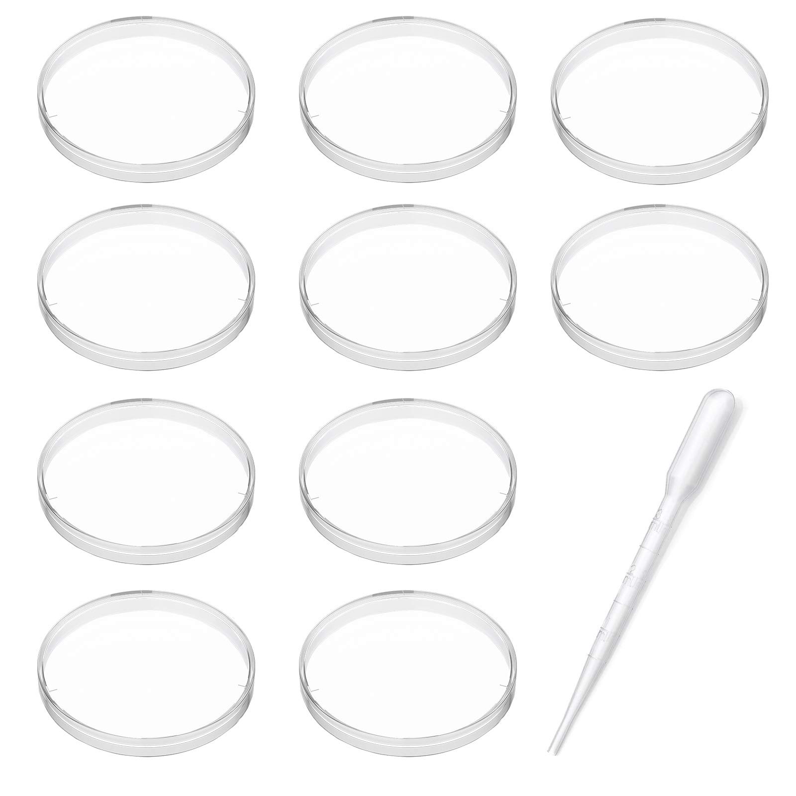 Buy NATEE Petri Dish Set 90mm x 15mm Sterile Plastic Petri Dishes, 10