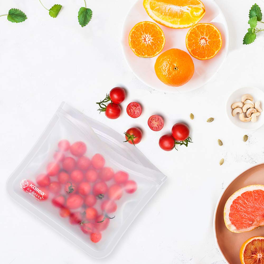 Reusable Sandwich Bags, Kollea 12 Pack Freezer Ziplock Bags (6 Reusable Sandwich Bags & 6 Reusable Snack Bags), Extra Thick BPA Free Lunch Bags Leakproof Storage Bags for Food & Home Organization