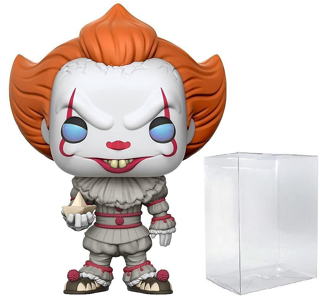 POP Stephen King's It - Pennywise with Boat Funko Pop! Vinyl Figure (Bundled with Compatible Pop Box Protector Case), Multicolored, 3.75 inches