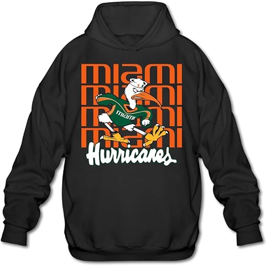 Amazon.com: ElishaJ Men's Hoodies University Of Miami Black Size XXL: Clothing
