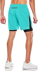 TSLA Men's 2 in 1 Active Running Shorts, Quick Dry
