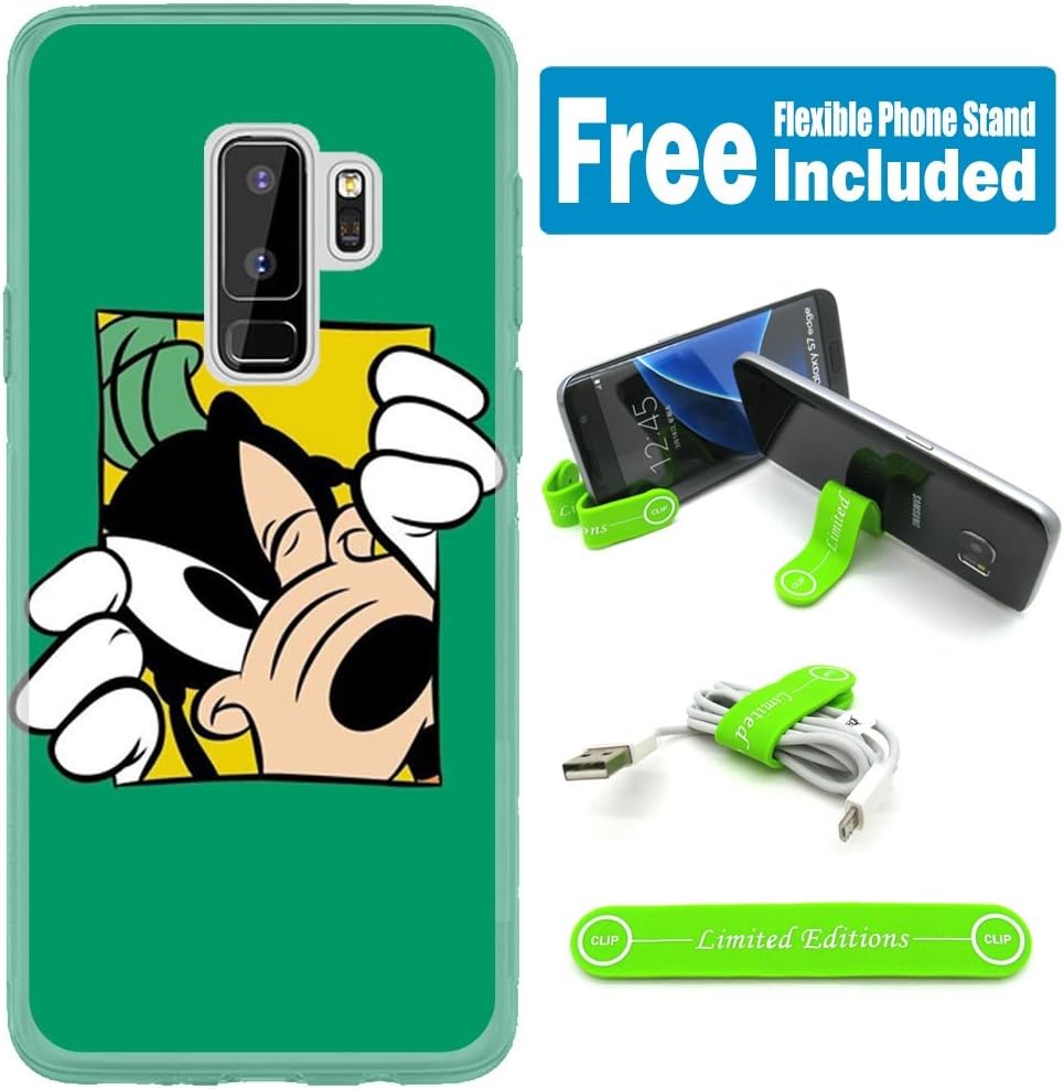 [Ashley Cases] For Samsung Galaxy [ S9+ ] [ S9 Plus ] Cover Case Skin With Flexible Phone Stand - Goofy Lookthrough Green