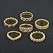 UHANGETH 13pcs Retro Rings Hollow Carved Flowers Joint Knuckle Rings Sets (Gold)