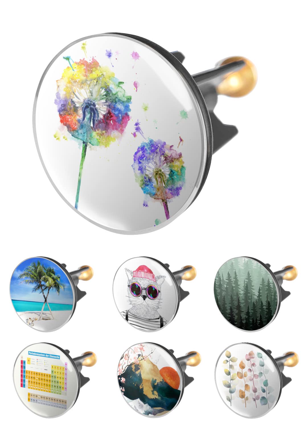 arteneur Arteneur Sink Plug 40 mm Dandelion - Stainless Steel Eccentric Plug with Extra Heavy Brass Screw for Stable Hold Universal Drain Plug for Sink โ image 1