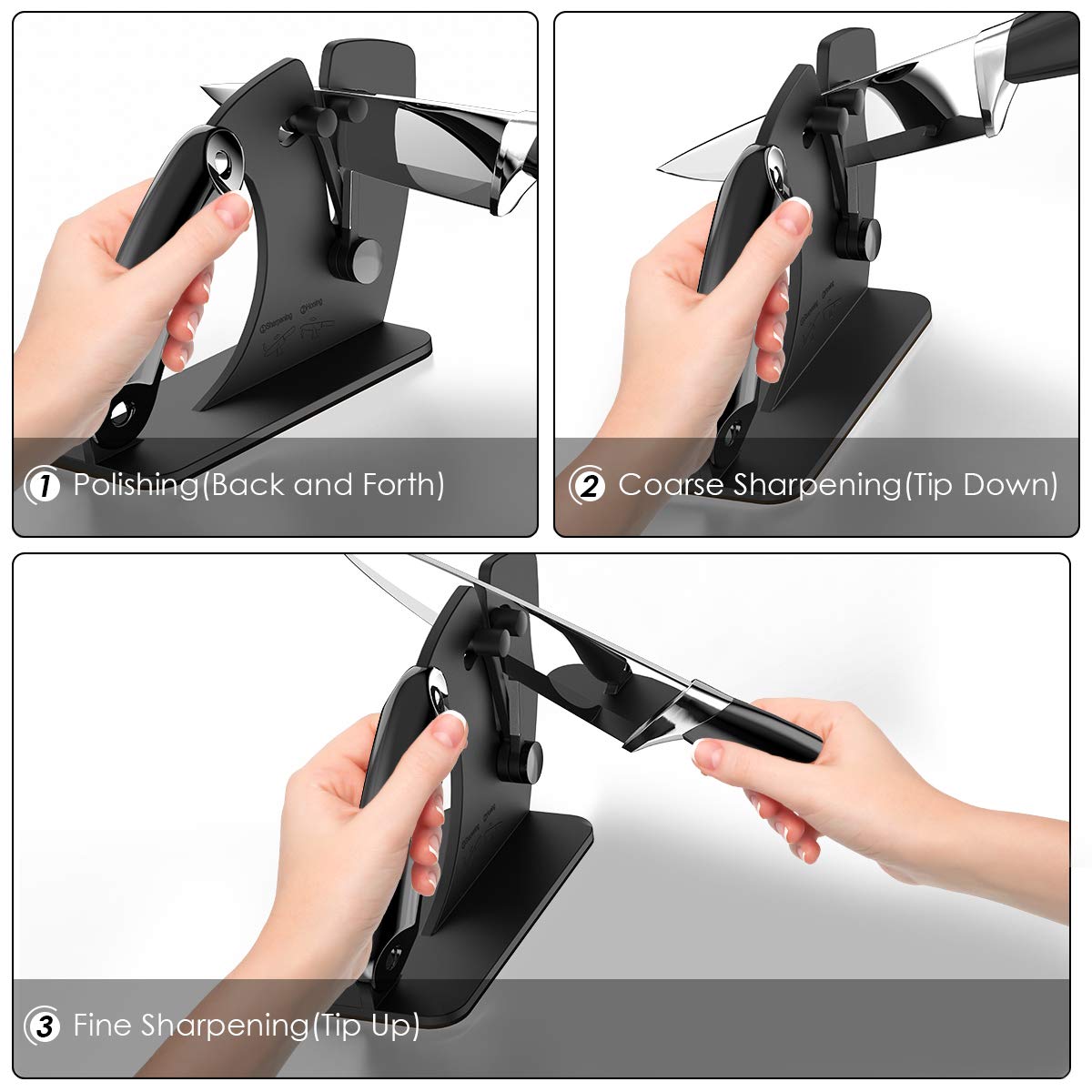 Knife Sharpener, LOFTER Upgrade Bracket Edge Kitchen Sharpener