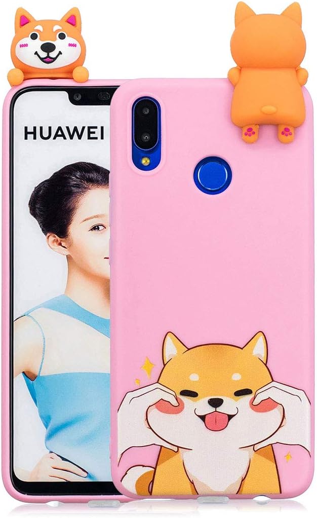 MZBaoLingMeiDongUS Cute 3D Cartoon Case for Huawei Nova 3i, Soft Silicone Back Cover Ultra Slim Flexible TPU Bumper Anti-Scratch Cover for Huawei Nova 3i - Pink Dog