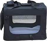 HugglePets Foldable Fabric Pet Crate Carrier Large 70 x 52cm Black view 8