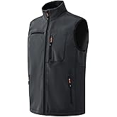 MoFiz Men's Vest Outerwear,Vest for men,Full Zip Fleece Lined Light Softshell Windproof Sleeveless Jacket for Hiking Golf