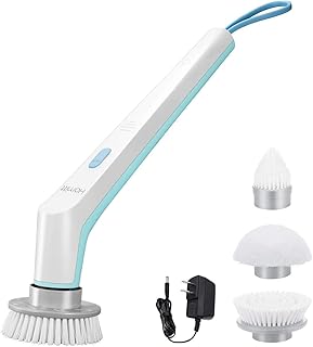Homitt elektrische Reinigungsbürste, Mini Spin Scrubber drahtlos, mit 3 einstellbar Bürstenkopfe, 360° Multifunctional Bürste Schrubben, aufladbar, für Ecken, Badzimmer, Toilette