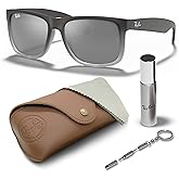 Ray-Ban RB4165 JUSTIN CLASSIC Square Shaped Sunglasses for Men & Women with Official RAYBAN Eyewear Kit