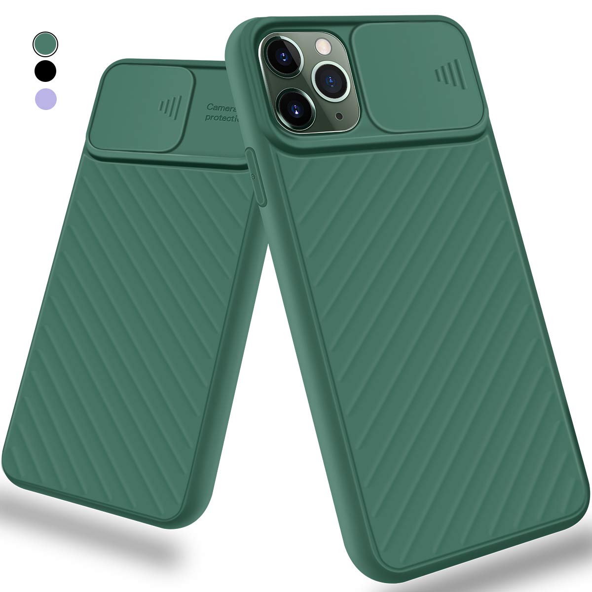 Camera Cover Case for iPhone 11, [Camera Protection] [Full Body Gel Rubber]  Slide Camera Lens Protector Soft Shockproof Non-Slip Anti-Scratch