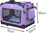 HugglePets Foldable Fabric Pet Crate Carrier Purple Large 70x52cm view 7