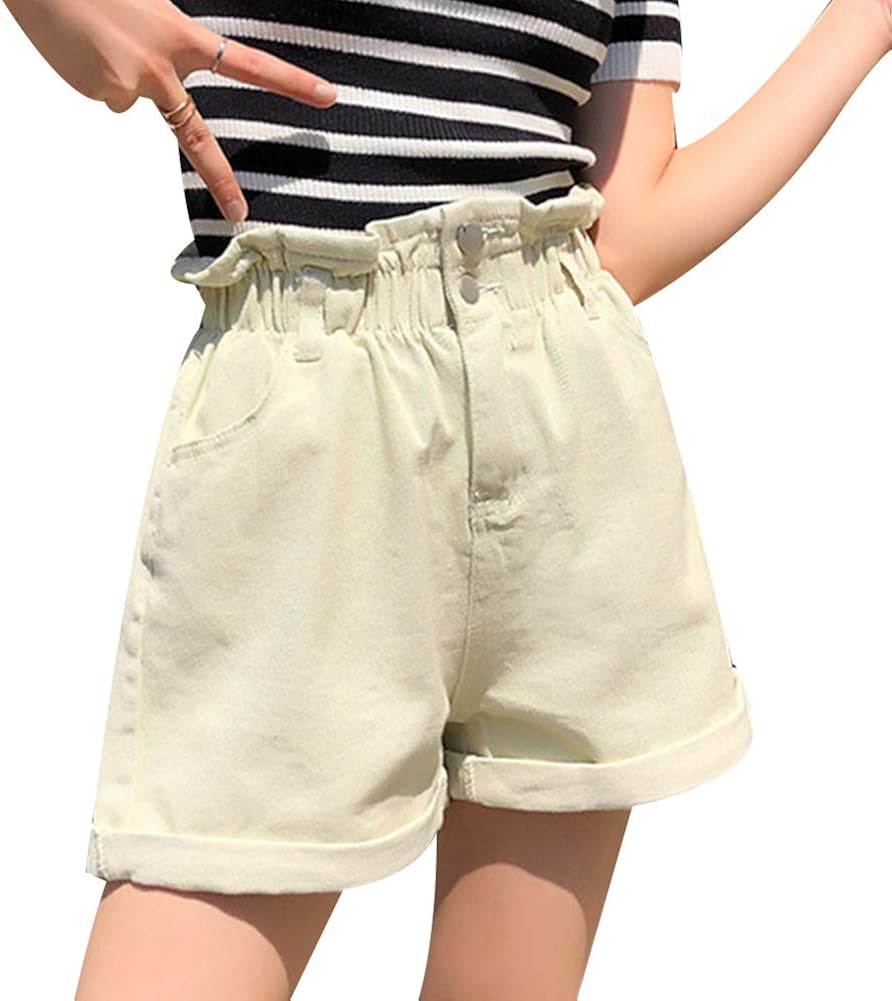 wide leg denim shorts