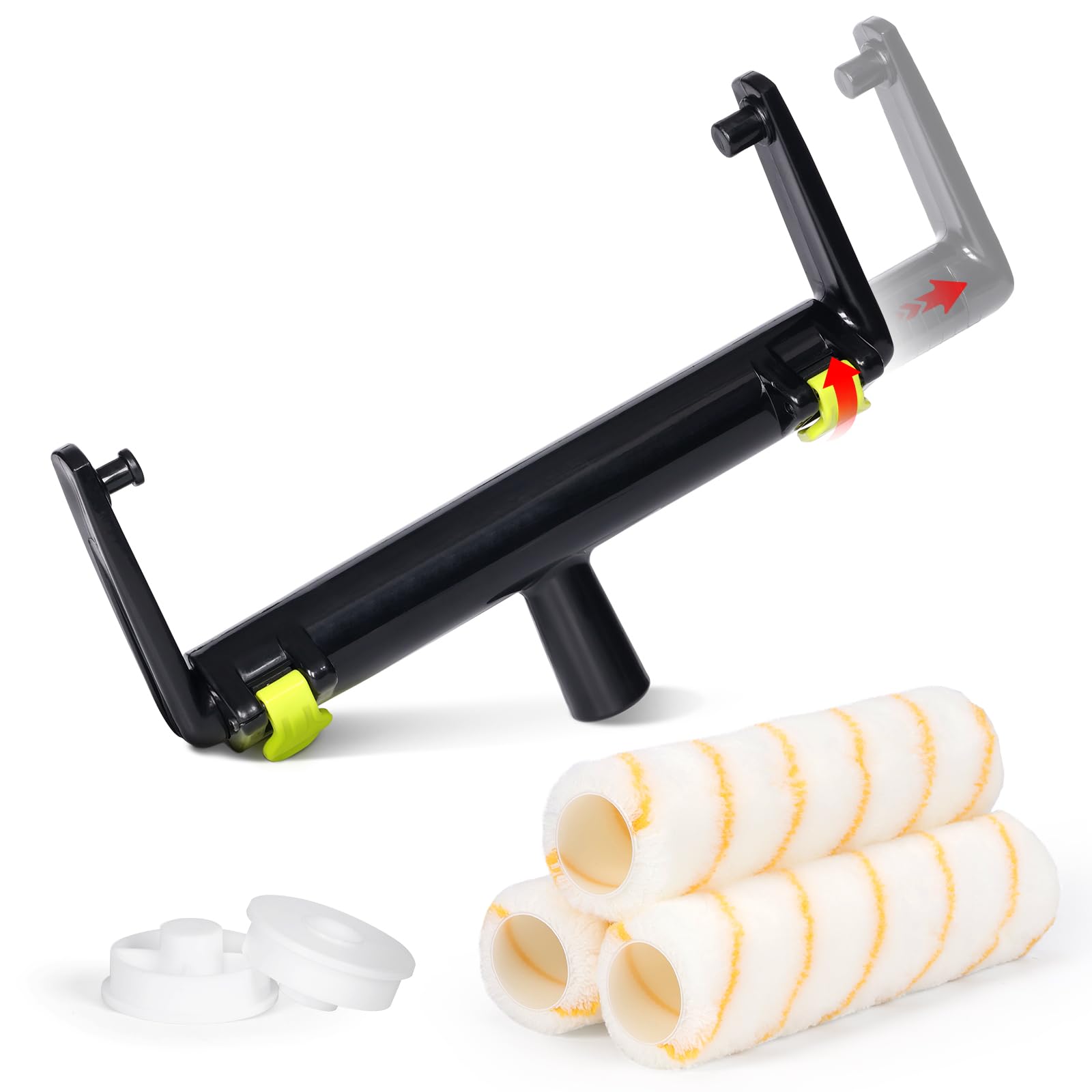 Wide Roller Frame, Adjustable Roller Handle from 9" to 22" for Large Area, 3 x 9" Medium Pile Roller Sleeves for Painting Walls & Ceilings