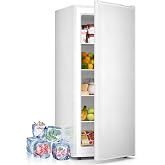 Antarctic Star 6.0 Cu.Ft Upright Freezer, Compact Stand Up Freezer with 7-Temp Control, Removable Glass Shelves, Adjustable Legs &amp; Reversible Door, for Home, Apartment, Dorm, White