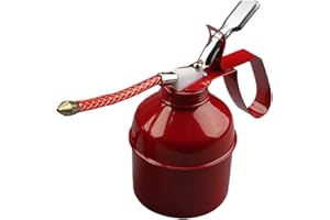 Hand Pump Oiler Can,Multipurpose Metal Oil Can with Flexible Hose Spout | Metal Truck Oil Spray Bottle for Automobile, Home
