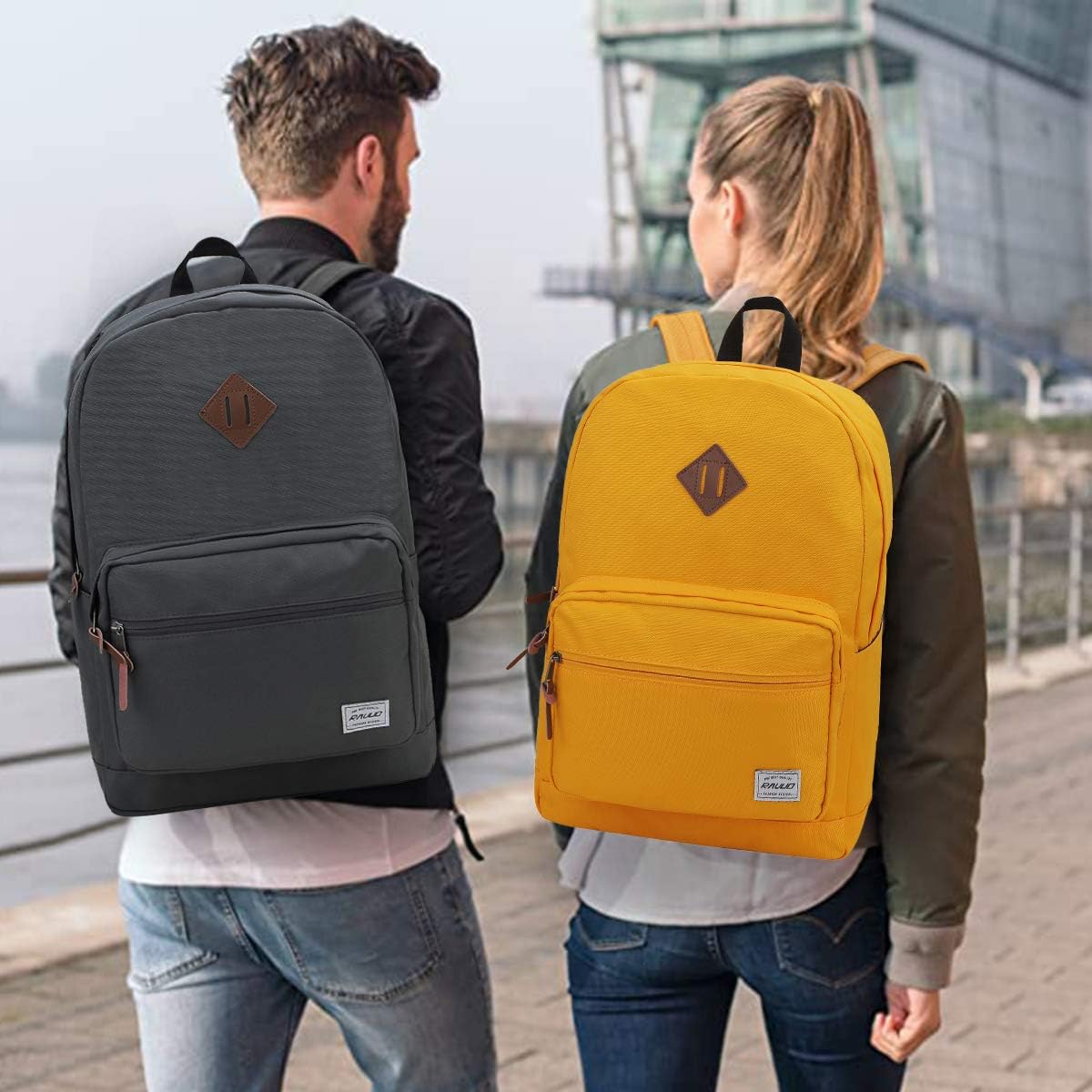 RAVUO School Backpack for Men Water Resistant Travel Backpack 15.6 Inch Laptop Backpack Rucksack College Book Bag with Two Bottle Pockets - Image 3