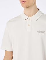 HUGO Men's Drocholo Polo Shirt Open White Size S view 2