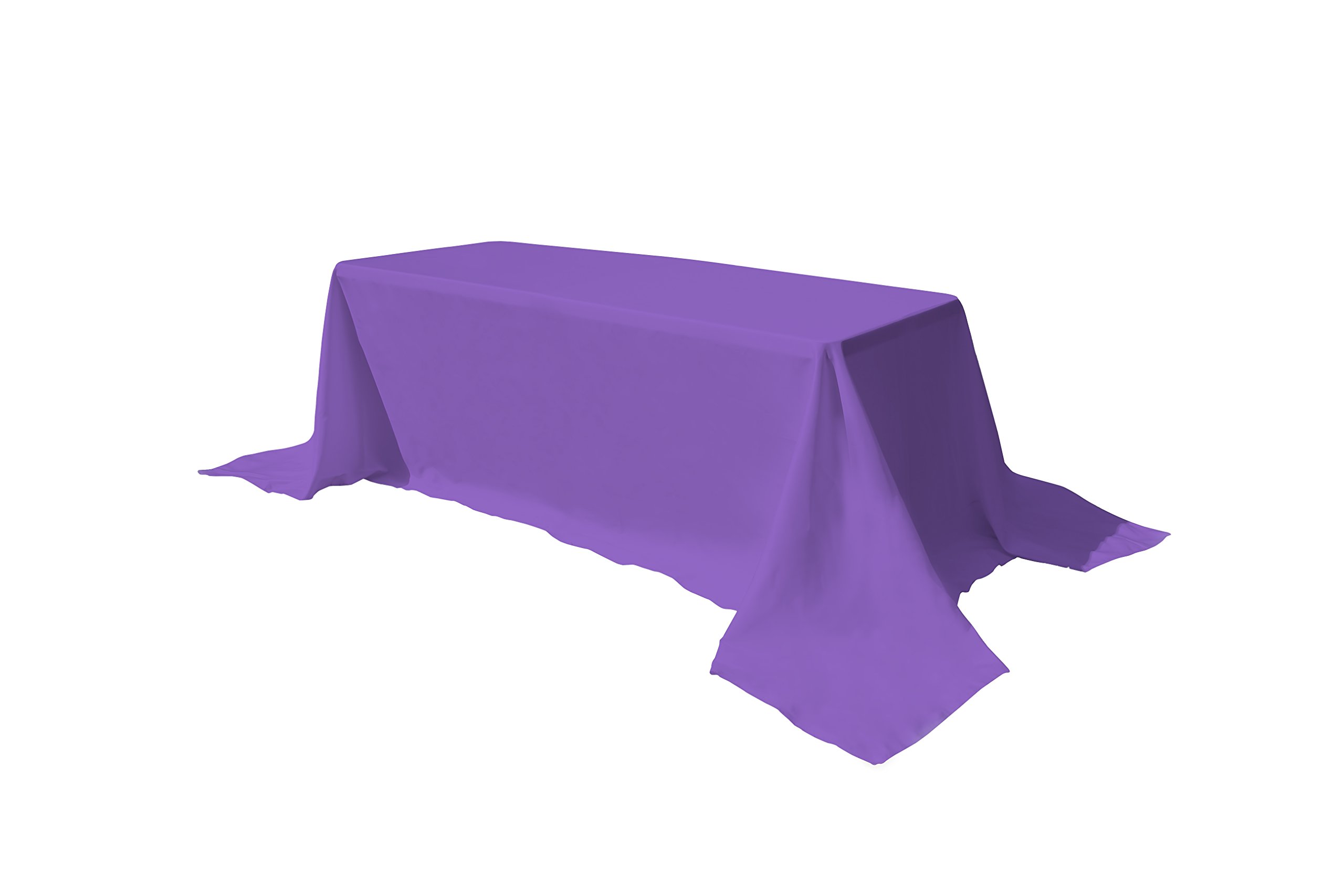 GEFEII Rectangle Tablecloth 90x132 inch Solid Polyester Rectangular Table Cloth for Wedding Party Restaurant Banquet Dining Buffet Table Picnic Decorations (Rectangle-90x132 inch, Purple)