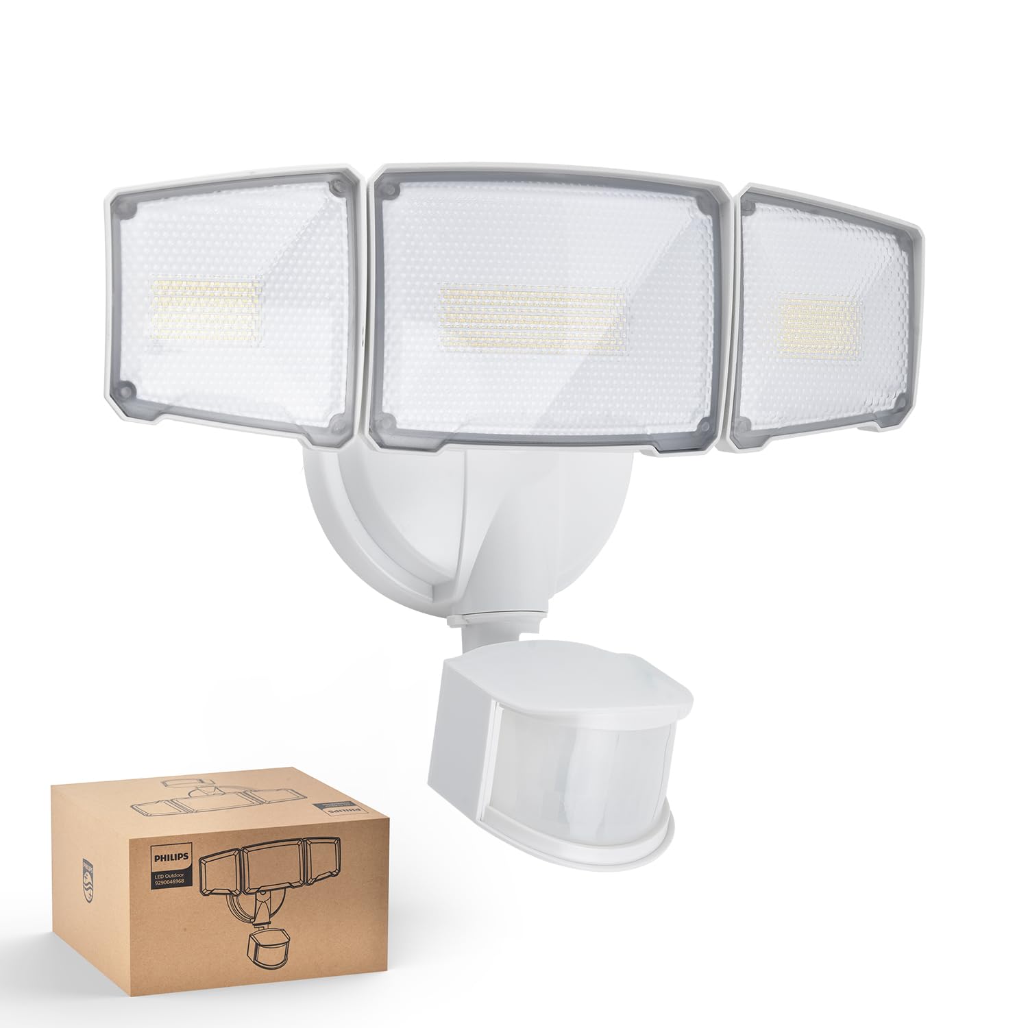 Photo 1 of Philips 72W 7400LM LED Security Lights w/PIR Motion Sensor Outdoor, 5000K Daylight Dusk to Dawn Aluminum Flood Light, 3 Adjustable Heads, Waterproof for Garage, Yard, Porch