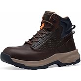 ACE Work Boots Everglades, Men's 6" Nano Composite Toe (NCT) Work Boots, Slip Resistant, Water Resistant, Brown, Size 8.5