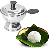 KSJONE Stainless Steel Puttu Maker - Chiratta Puttu Kutti with Handle for Pressure Cooker, Silver