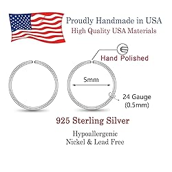 Small Gold Sterling Silver Huggie Hoop Earrings for