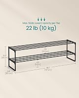 SONGMICS 2-Tier Shoe Rack Storage Organizer 30x116x34 cm Black LSA032B01 view 6