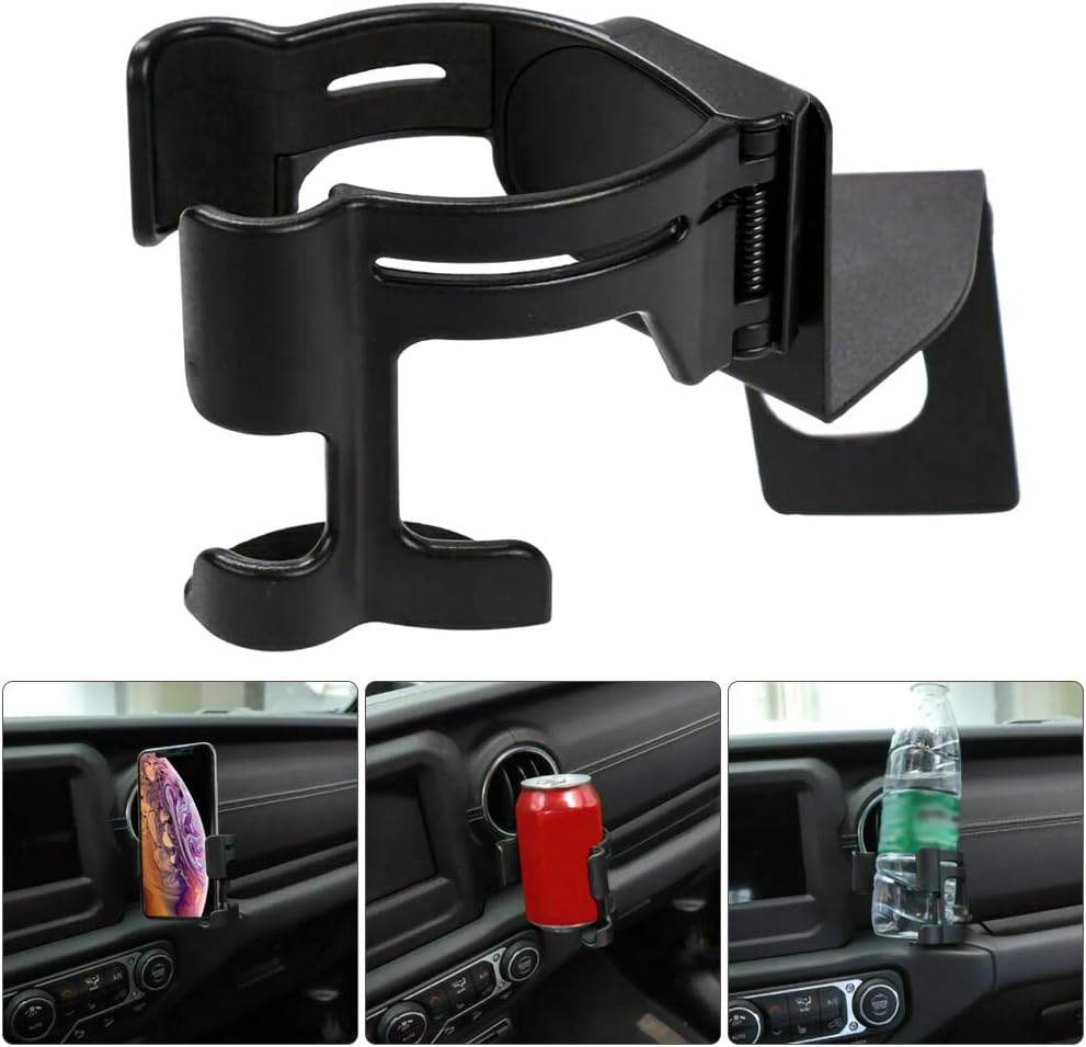 JIMITO Auto Water Bottle Phone Holder Mount Accessories Smart Drink Phone Clip-on Holder Car Air Vent Cup Mount Soft Drink Water Coffee Bottle Insert for Jeep Wrangler JL 2018-2019