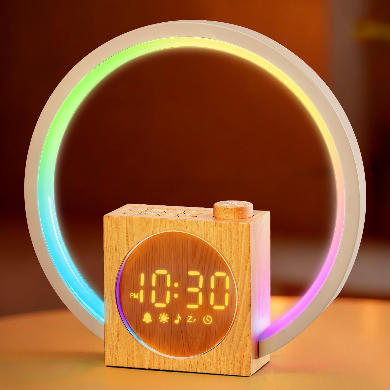 Photo 1 of ***MISSING POWER CABLE*** Sunrise Alarm Clock, White Noise Sound Machine, Alarm Clocks for Bedrooms with 12 Color Ambient Nightlight, White Noise Machine with 30 Soothing Sounds, Gifts for Adults, Kids, Couples and Friends