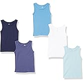Honest Baby Clothing Baby Boys' Muscle Tee Sleeveless T-Shirt Multi-Packs, 5-Pack Blue Ombre (DISCONTINUED), 3-6 Months