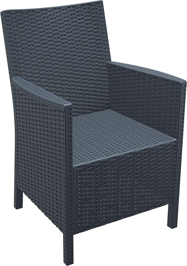 commercial outdoor furniture on Amazon Com Compamia California Wickerlook Outdoor Chair In Dark Gray Commercial Grade Garden Outdoor