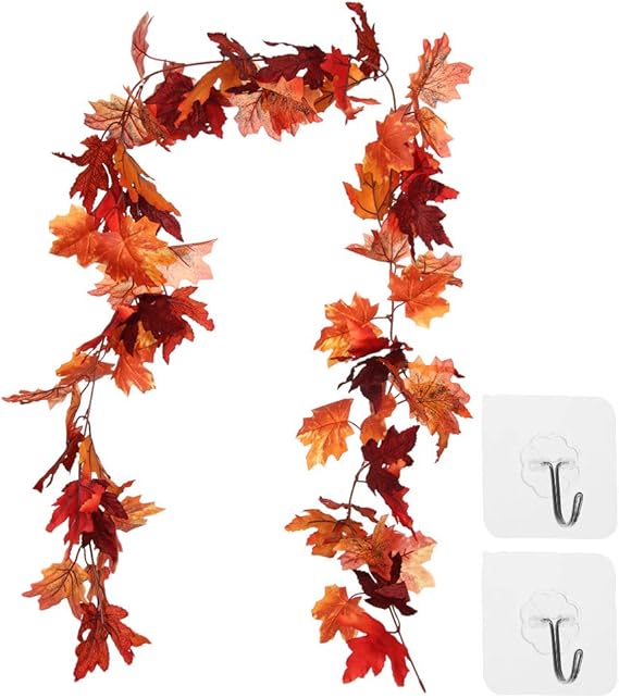 Unstopup 180 cm coloridas hojas artificiales colgantes DIY manualidades