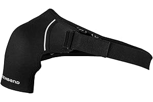 Rehband shoulder support, adjustable neoprene shoulder brace for everyday life & sports like tennis & baseball, bandage shoulder for left & right, women & men, Colour:Black, Size:M, Side:Right