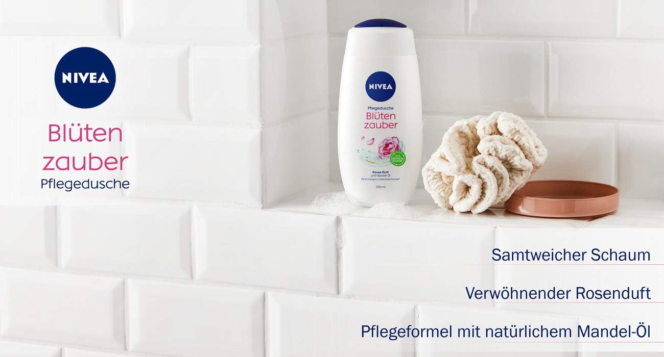 NIVEA Blütenzauber shower (250 ml), delicately scented shower gel with velvety soft foam, rich cream shower with valuable almond oil - Image 5